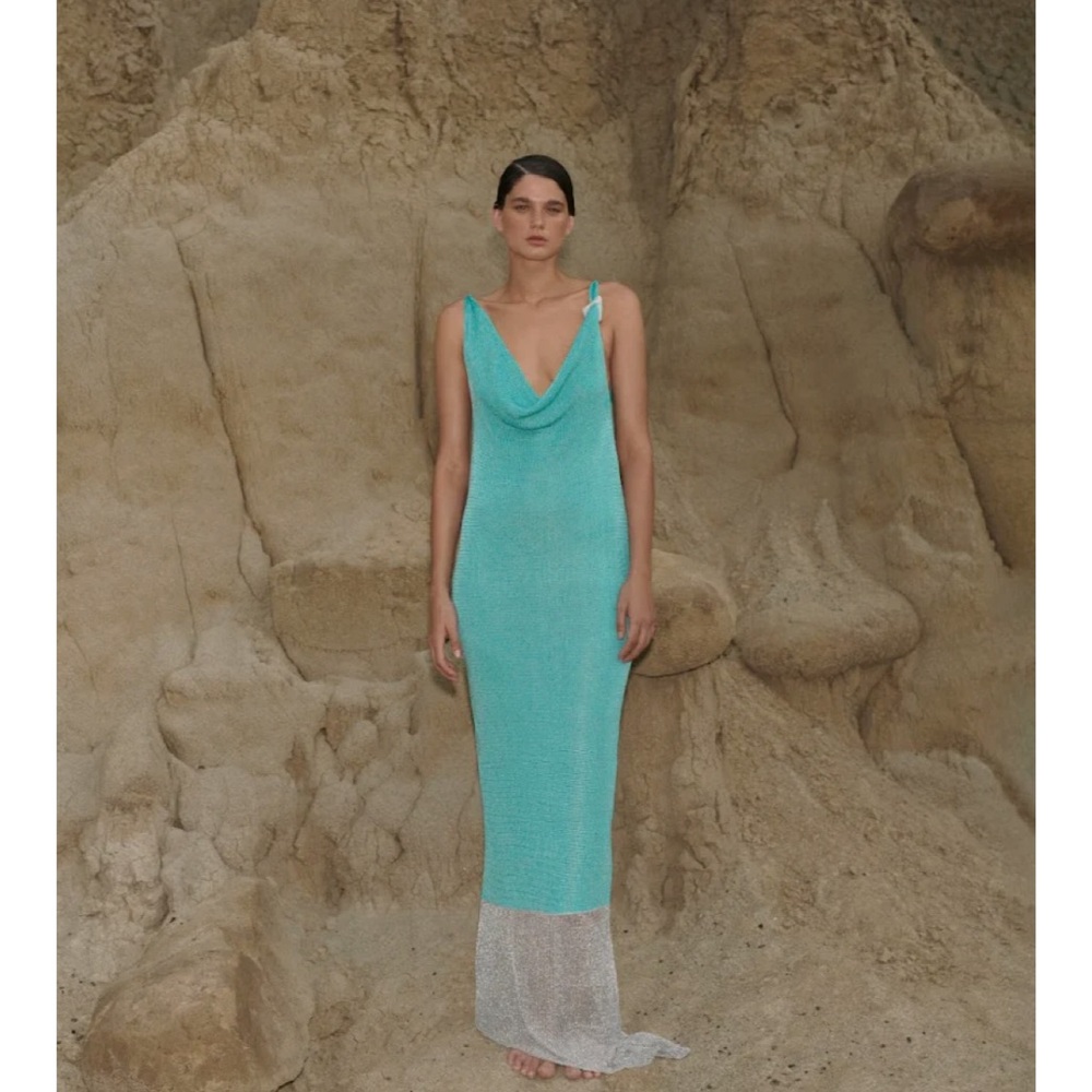 Elegant Turquoise Maxi Dress